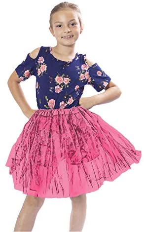 BellaSous Girls Classic Laye Princess Tutu for Easter Fun Runsand Everyday Wear Over Leggings - Queen Size - Raspberry